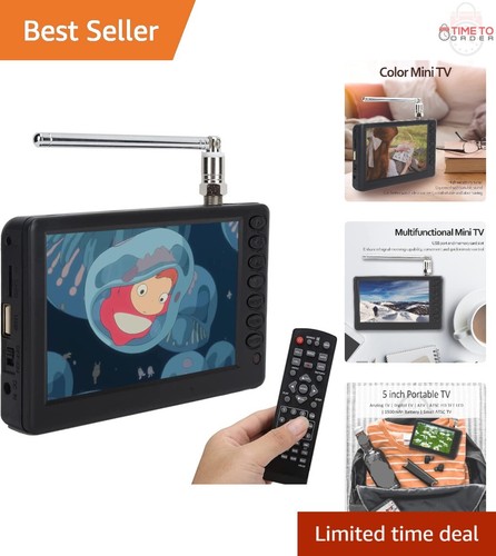 5 Inch Portable Digital TV ATSC HD TFT LED Mini TV Remote 1080P