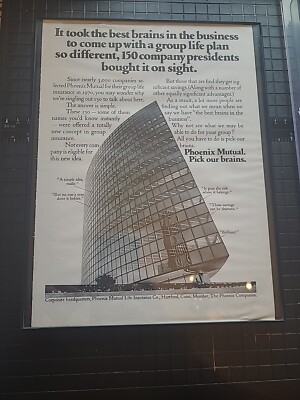 Phoenix Mutual Life Insurance Co. 1971 Print Ad - Framed 8.5 X 11 