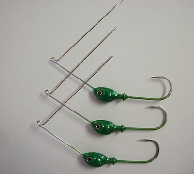 3 SPINNERBAIT HEADS 3/8oz  LIME GREEN w/GREEN GLITTER