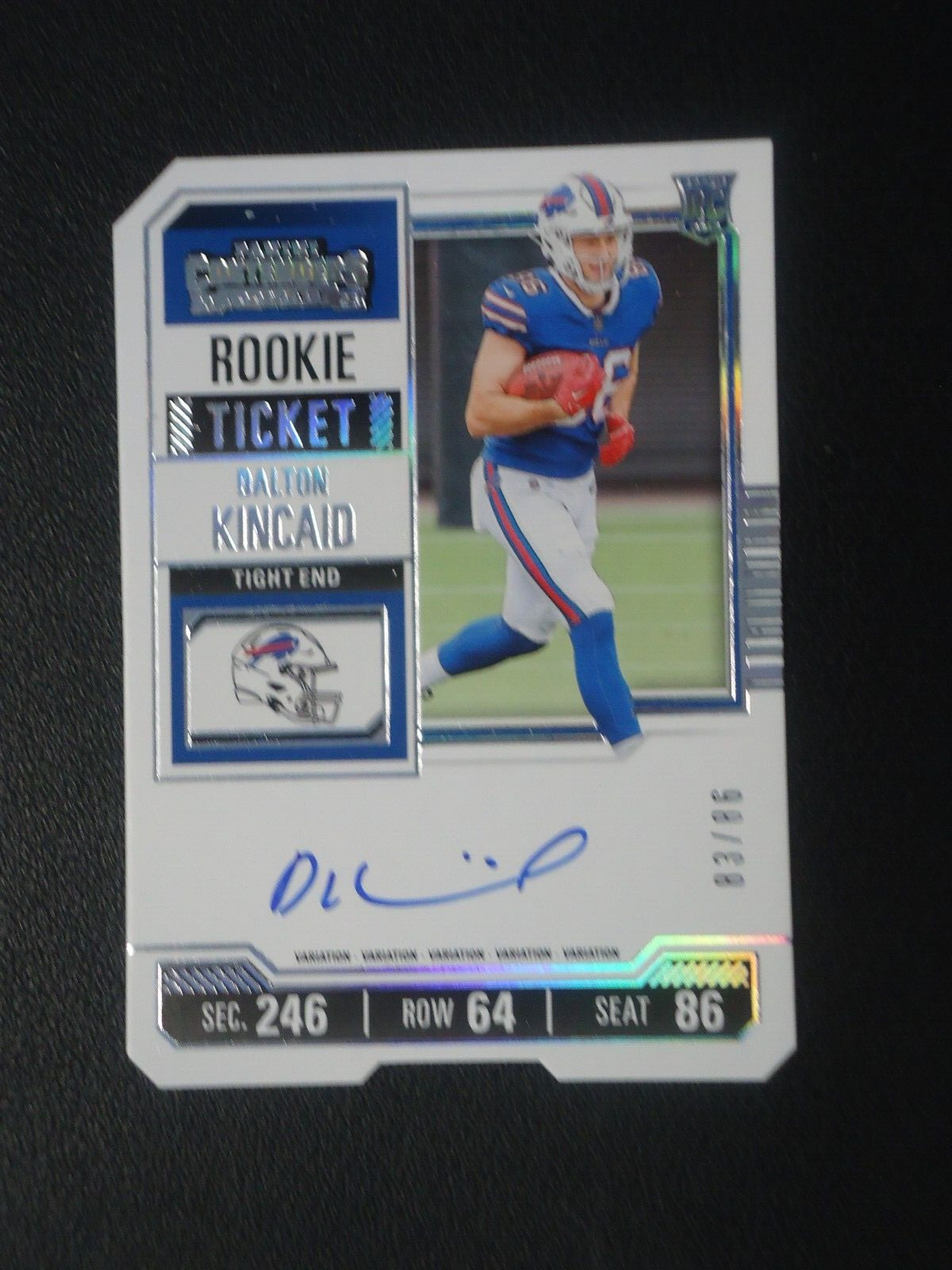 Dalton Kincaid 2023 PANINI CONTENDERS ROOKIE TICKET AUTO 83/86 Card #107