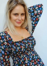 RIXO Dress Marie dress in micro floral blue green red Size XS/ UK8 EUR 36