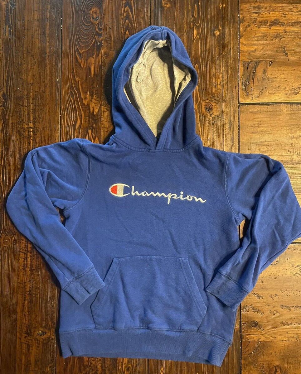 Champion Sweatshirt Hoodie Boys Youth Large Royal Blue