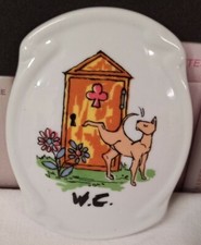 Plaque De Porte Vintage WC en porcelaine