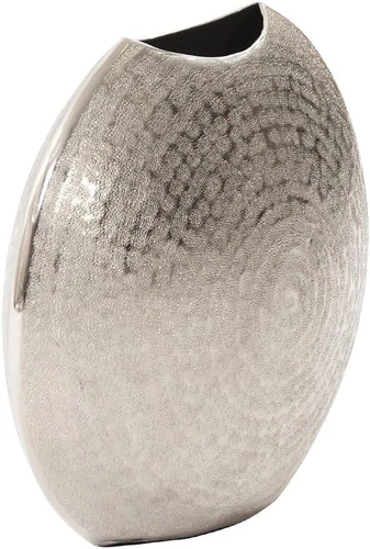 Frosted Metallic Silver Decorative Vase - Hammered Accent for Home Decor - Picture 2 of 5