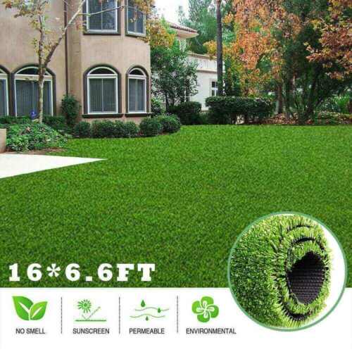 16x6.6ft Artificial Grass Mat Synthetic Landscape Fake Lawn Pet Dog Turf Garden