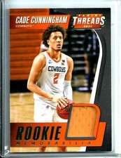 Cade Cunningham 2021 Panini Chronicles Threads Draft Picks Green Rookie Patch