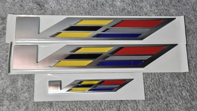 3 Escalade V Series Emblem Set Authentic Cadillac VSeries Logos New 1- 5'' 2- 10''