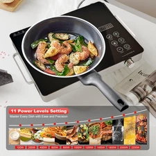 2200W Electric Infrared Cooktop Portable Single Burner Stove w Handle Countertop