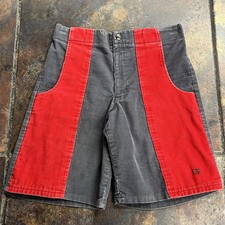 Vintage 80s Ocean Pacific OP Two Tone Gray Red Corduroy Shorts Size 12/26
