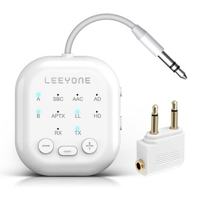 Bluetooth 5.4 Transmitter Receiver, Low Latency 2-in-1 Wireless Small, White