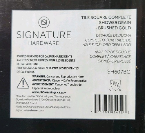 Signature Hardware SH607BG Adelphi 4-1/2" patrón rejilla drenaje de ducha lineal - Imagen 3 de 3