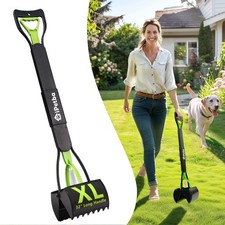 iPetba Large Dog Pooper Scooper for Yard - 32" Long Handle, No Bending, Green
