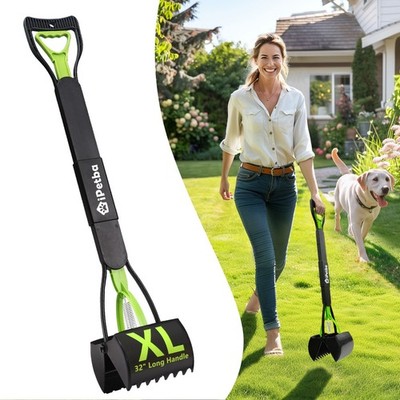 iPetba Large Dog Pooper Scooper for Yard - 32'' Long Handle, No Bending, Green