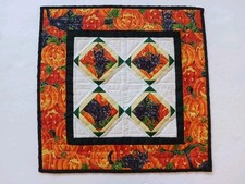 Handmade Quilted Halloween Table Runner Topper Mat Black Cats Orange Pumpkins 13