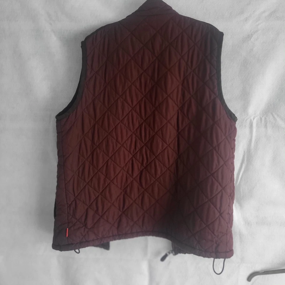 Coleman mens plum black quilted mens zipup vest medium m pockets drawstring - Image 3 of 4