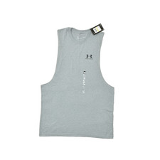 Under Armour Men's Loose Fit Sleeveless Tank Cut Off T-Shirt Gray Size M NEW