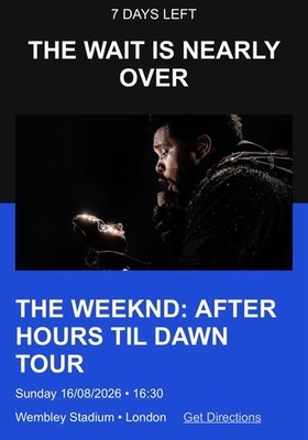 The Weeknd After Hours Til Dawn Tour, 61.08.2026, Wembley, London