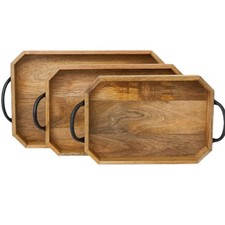 Wooden Trays with Handle Serving Tray Breakfast Tray Coffee Table Decor S, M & L