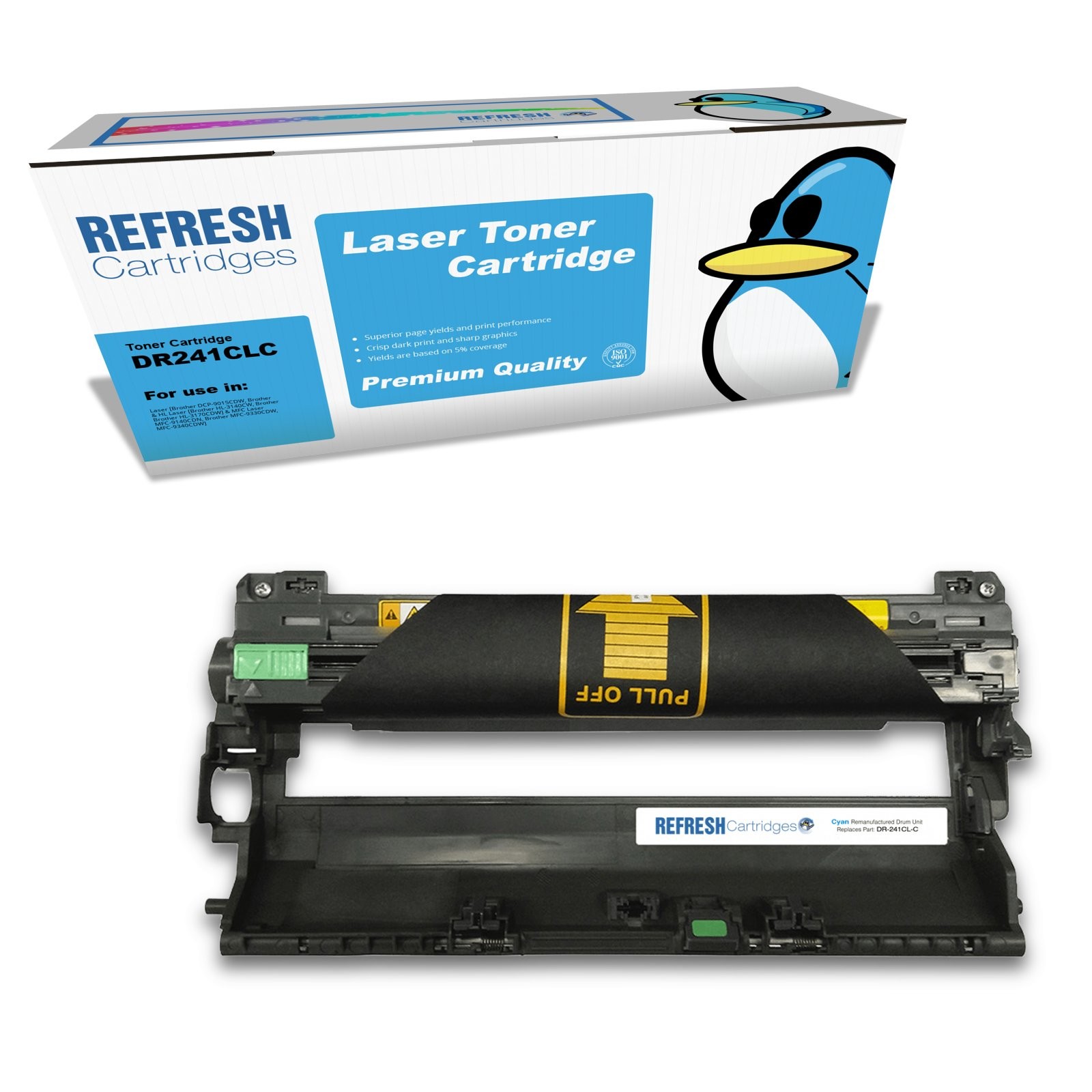 Refresh Cartridges Cyan Drum DR241CLC Compatible With Brother Printers