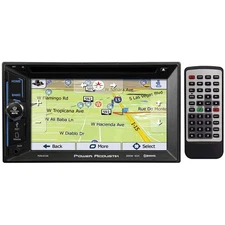 POWER ACOUSTIK 6.2” LCD DOUBLE-DIN DVD/CD RECEIVER w/ BLUETOOTH & GPS NAVIGATION