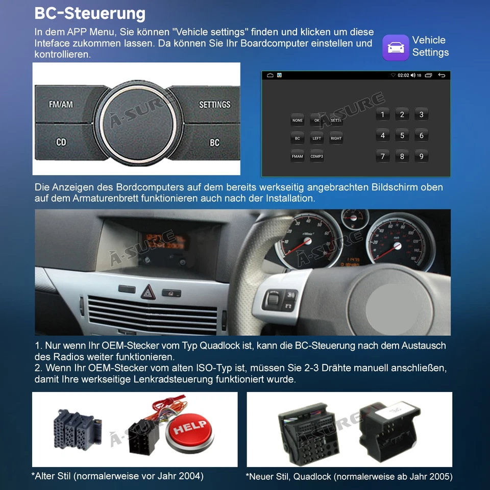 Für Opel Corsa C D Zafira B Astra G H Android14 Apple Carplay Autoradio GPS NAVI - Bild 4 von 4