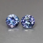 1.84 CT Top Striking ! Violetish Blue Pair Tanzanite (6 mm) From Tanzania