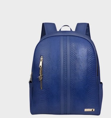 Sprayground Signature Traveler Backpack Royal Blue Faux Croc New