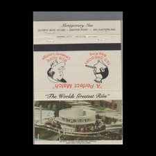 Matchbook Cover Montgomery Inn Restaurant Bob Hope Cincinnati, OH