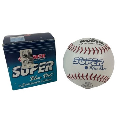 Worth Super Blue Dot Softball SX2RLA Leather Red Stitch Official ASA Ball