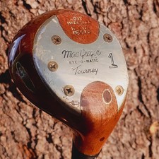 Vintage MacGregor Eye O Matic M85 Persimmon Driver Stiff Steel #W158