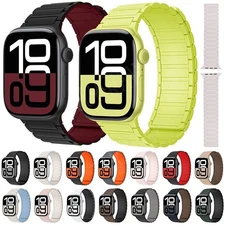 Magnetic Silicone Loop Strap Band For Apple Watch Ultra 2 10 9 8 7 6 SE 5 4 3 2