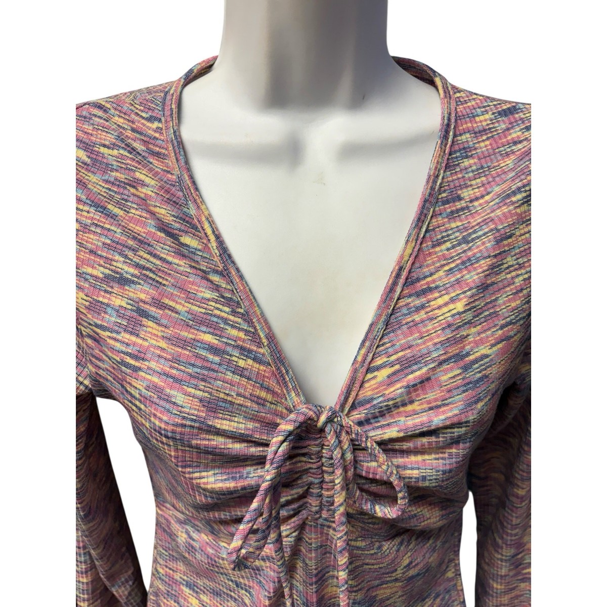 Lisa Says Gah Lotta Mini Dress Size M Berry Berry Long Sleeves Ruched Space Dye View 3