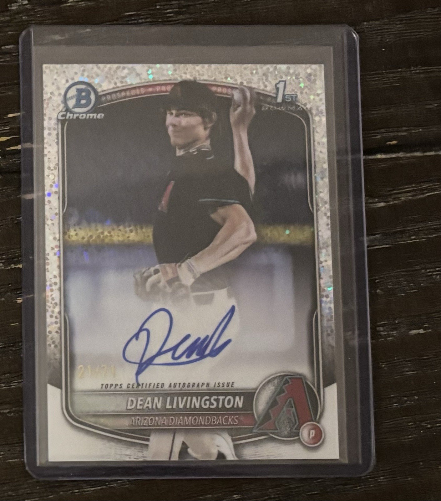 2025 Bowman Draft Chrome Dean Livingston 1st Sparkle Refractor Auto /71 Prospect