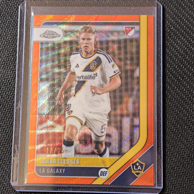 2020 Topps Chrome Jakob Glesnes LA Galaxy Orange Refractor 17/25 MINT