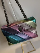 KURT GEIGER London Rainbow Metallic Leather Shoulder/Crossbody Bag AUTHENTIC