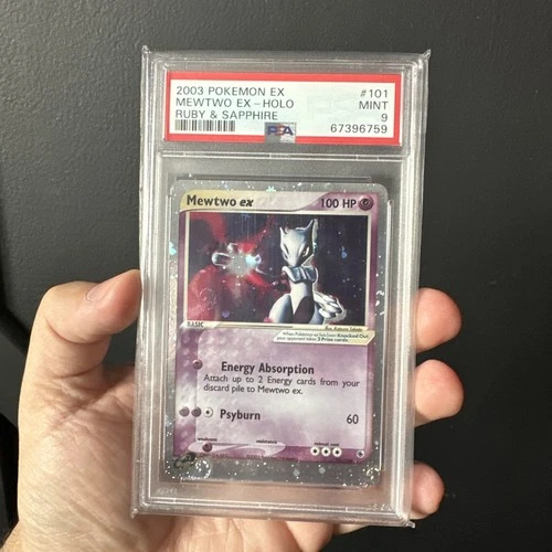 2003 Pokemon Ex Ruby & Sapphire #101 Mewtwo ex Holo PSA 9 MINT *4 SWIRLS 1/1*