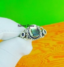 Abalone Shell Gemstone 925 Sterling Silver Handmade Jewelry Ring Size 5 to 13