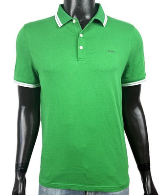Michael Kors Herren Poloshirt Grün Slim Casual Logo MK Original Kurzarm