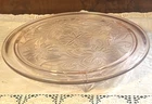 Vintage Sunflower Pink Depression Glass 10" Footed Cake Plate 1930s-1940's Nice!