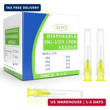 30 Gauge 1/2 Inch Disposable Needles with Caps - Luer Lock Lab Dispensing Access