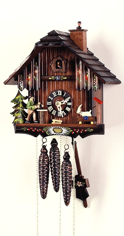 Cuckoo Clock Black Forest House, Goat, Chimney Sweep 3.0306.10.C NEW
