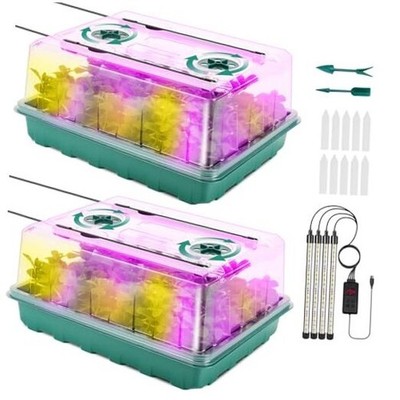 96 Cell Seed Starter Tray with Grow Light, Seed Starting Trays No Self-watering