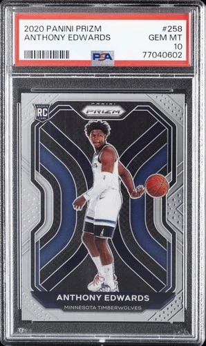 2020 PANINI PRIZM #258 ANTHONY EDWARDS PSA 10