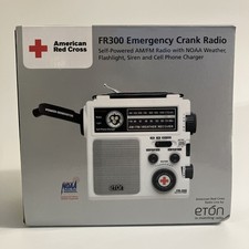 Eton FR300 American Red Cross Crank Emergency NOAA Weather Radio White AM/FM/TV