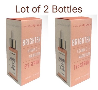 Lot Of 2 Bottles Valjean Labs Vitamin C + Magnesium Anti Aging Eye Serum 1 Oz Ea