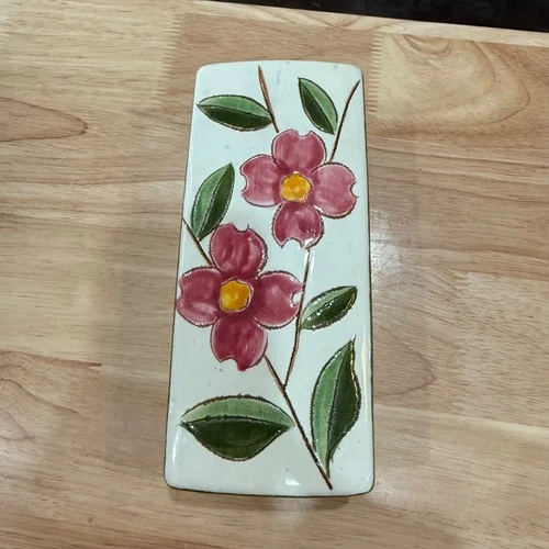 Stangl Double Dogwood Cigarette Box, Stangl Pottery, Vintage Handpainted Pottery