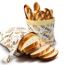 2 Pack Reusable Beeswax Food Wraps Bread Bags for Homemade Breads Loaf, Food ...