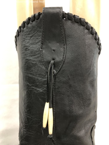 Botas vaqueras vintage para mujer Laredo de cuero negro con protectores de puntera talla 8,5 M - Imagen 7 de 12