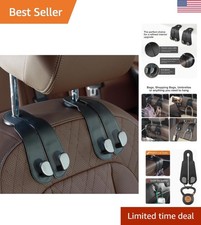 Stylish Black Car Purse Hook With Double Design - Perfect For Handbags 2 Pack