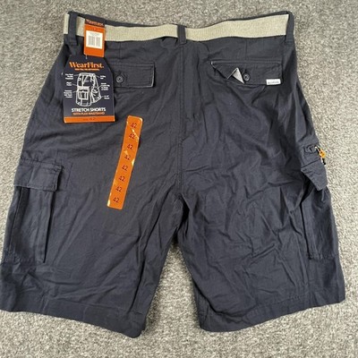 WearFirst Stretch Shorts Mens 42 Navy Blue Free Band Flex Waist